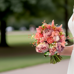 Buchet de mireasa roz pudrat Pink Love