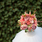 Buchet de mireasa roz pudrat Pink Love