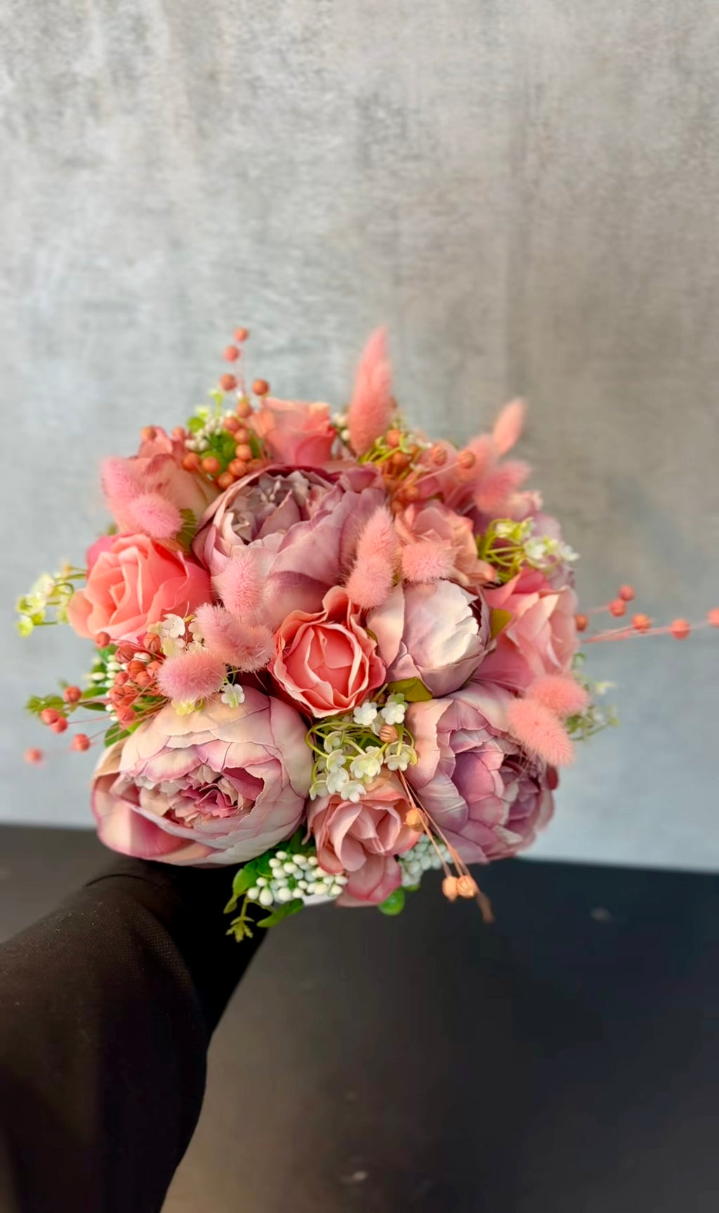 Buchet de mireasa roz pudrat Pink Love