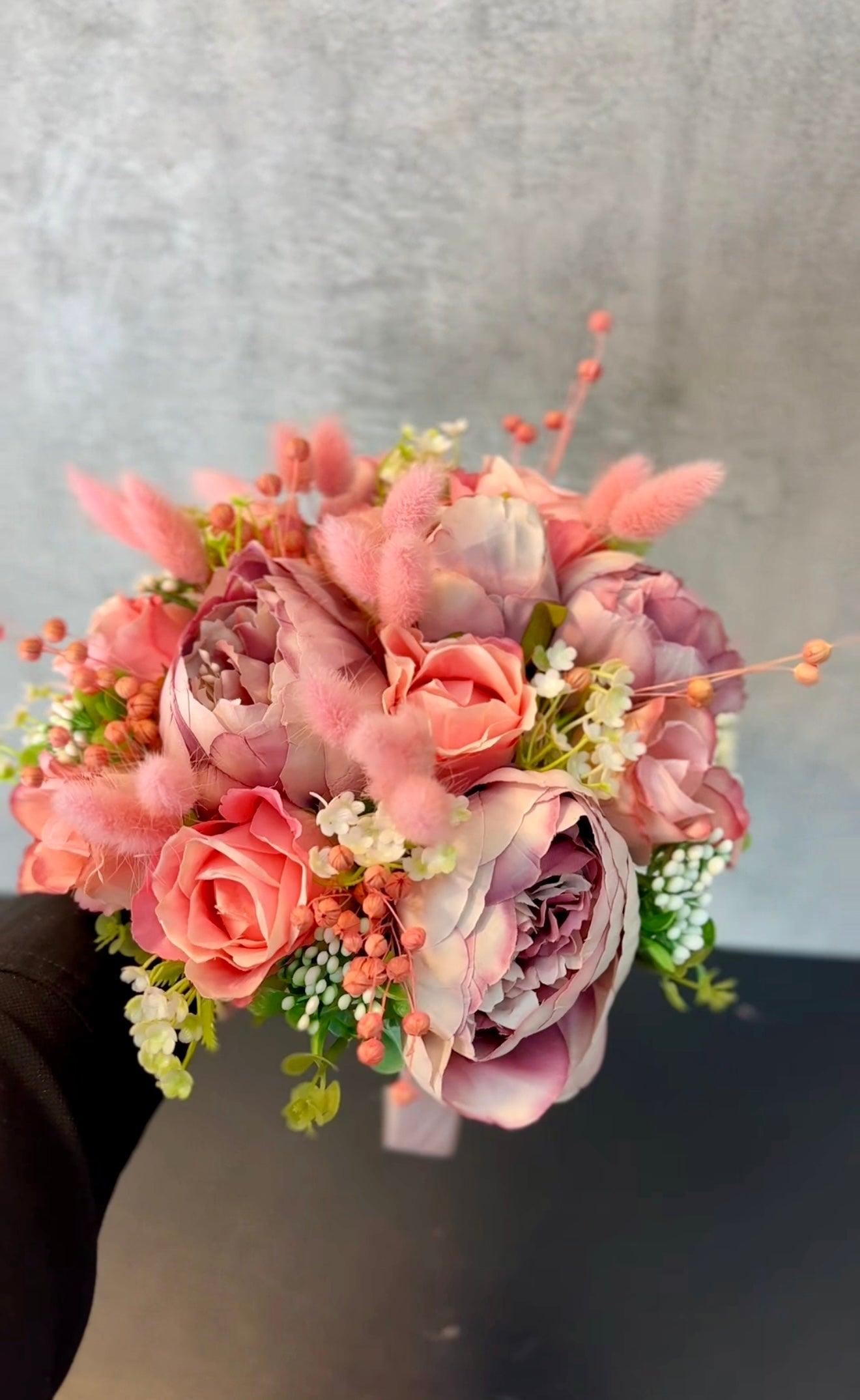 Buchet de mireasa roz pudrat Pink Love