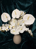 Anthurium si orhidee in vaza - Decor cu flori artificiale