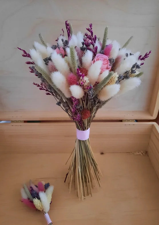 Buchet de nasa alb si roz