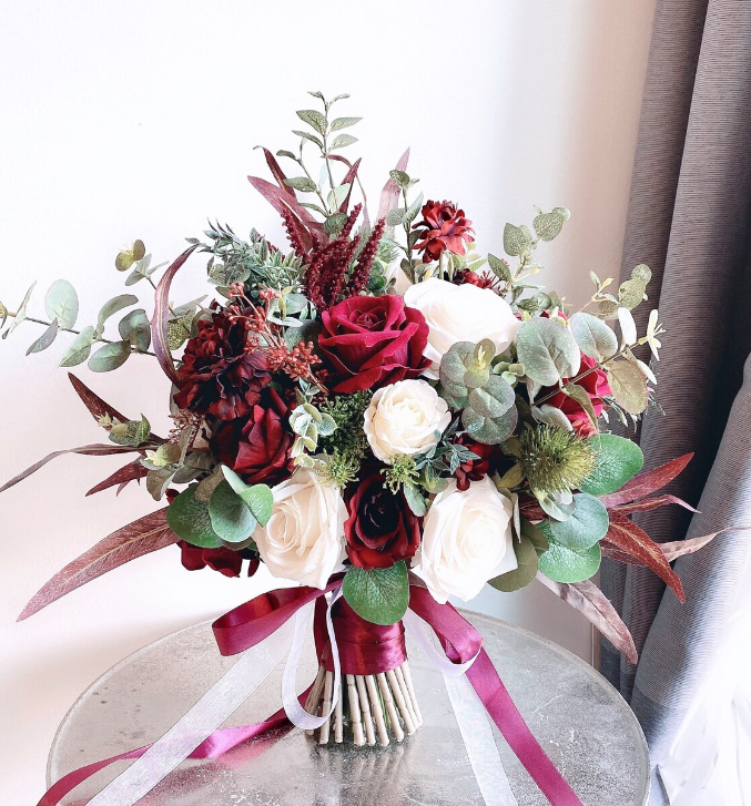 Buchet nasa Alb Rosu