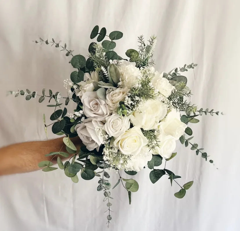 Buchet mireasa Alb Verde