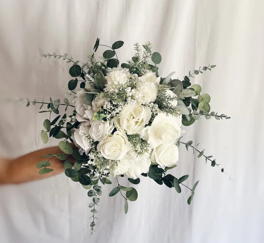 Buchet mireasa Alb Verde