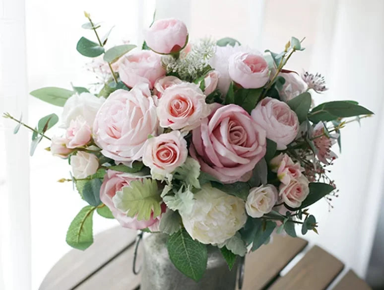 Buchet mireasa roz pudra