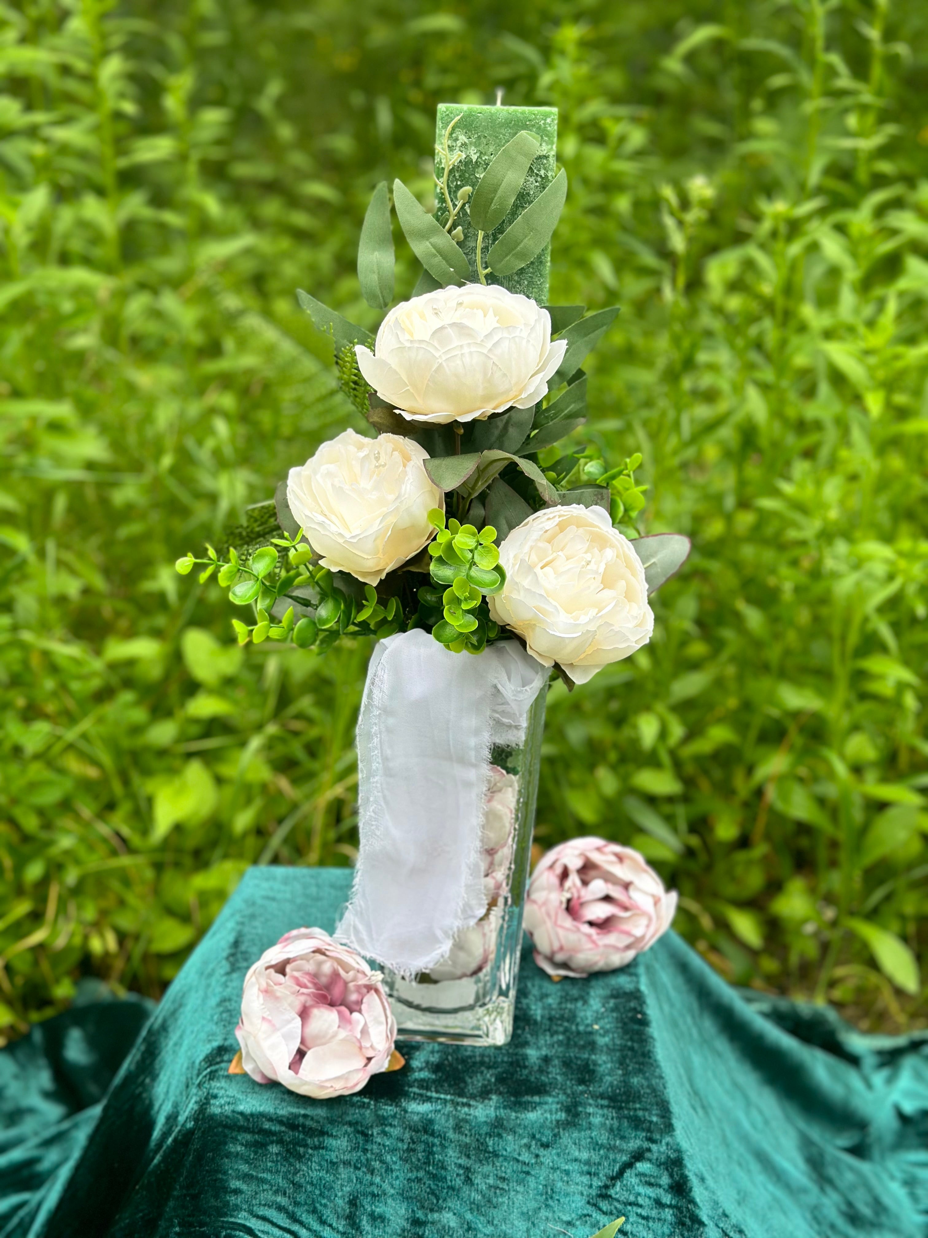 Lumanare patrata Verde Padure