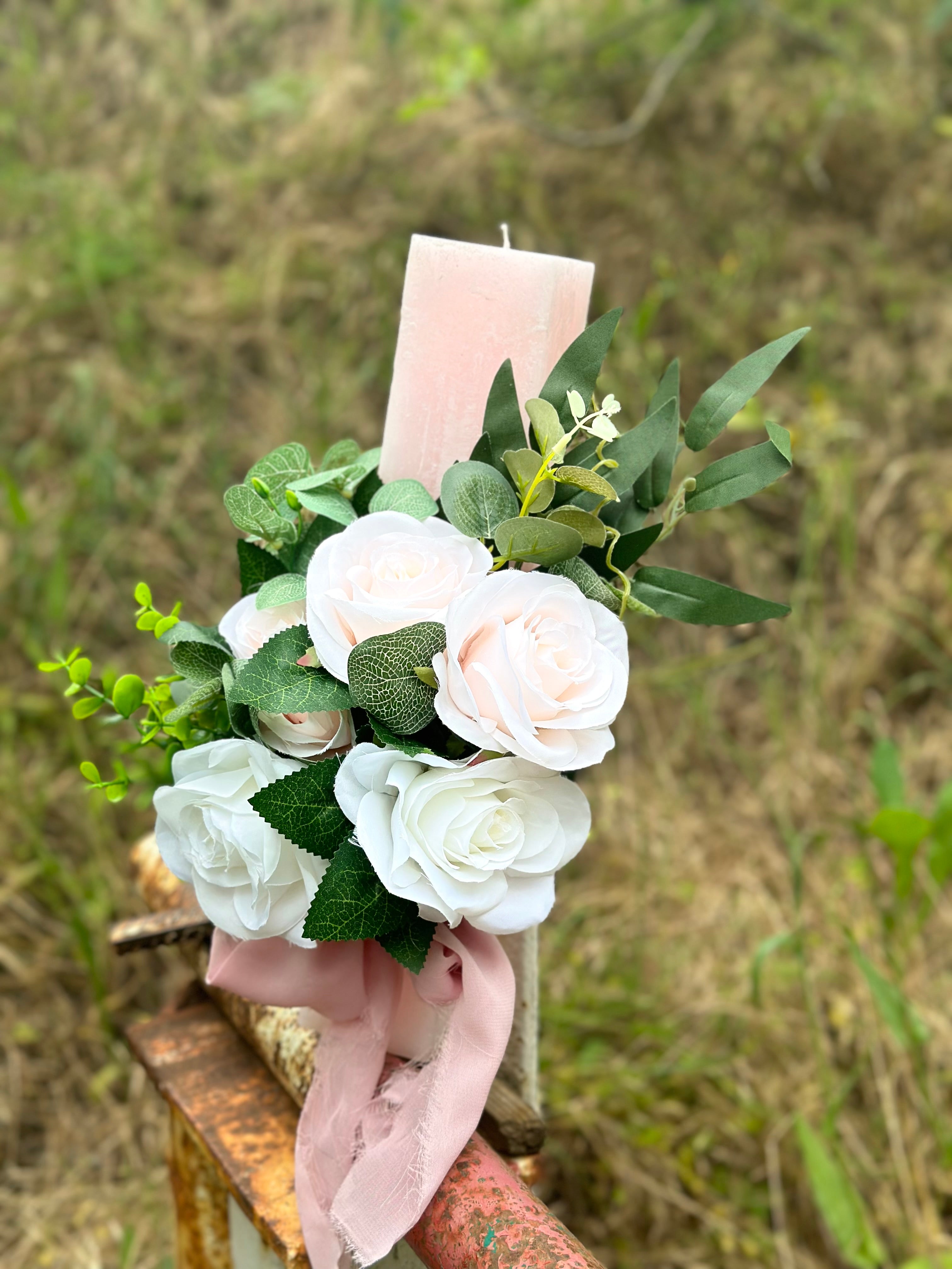 Lumanare patrata Dusty Pink