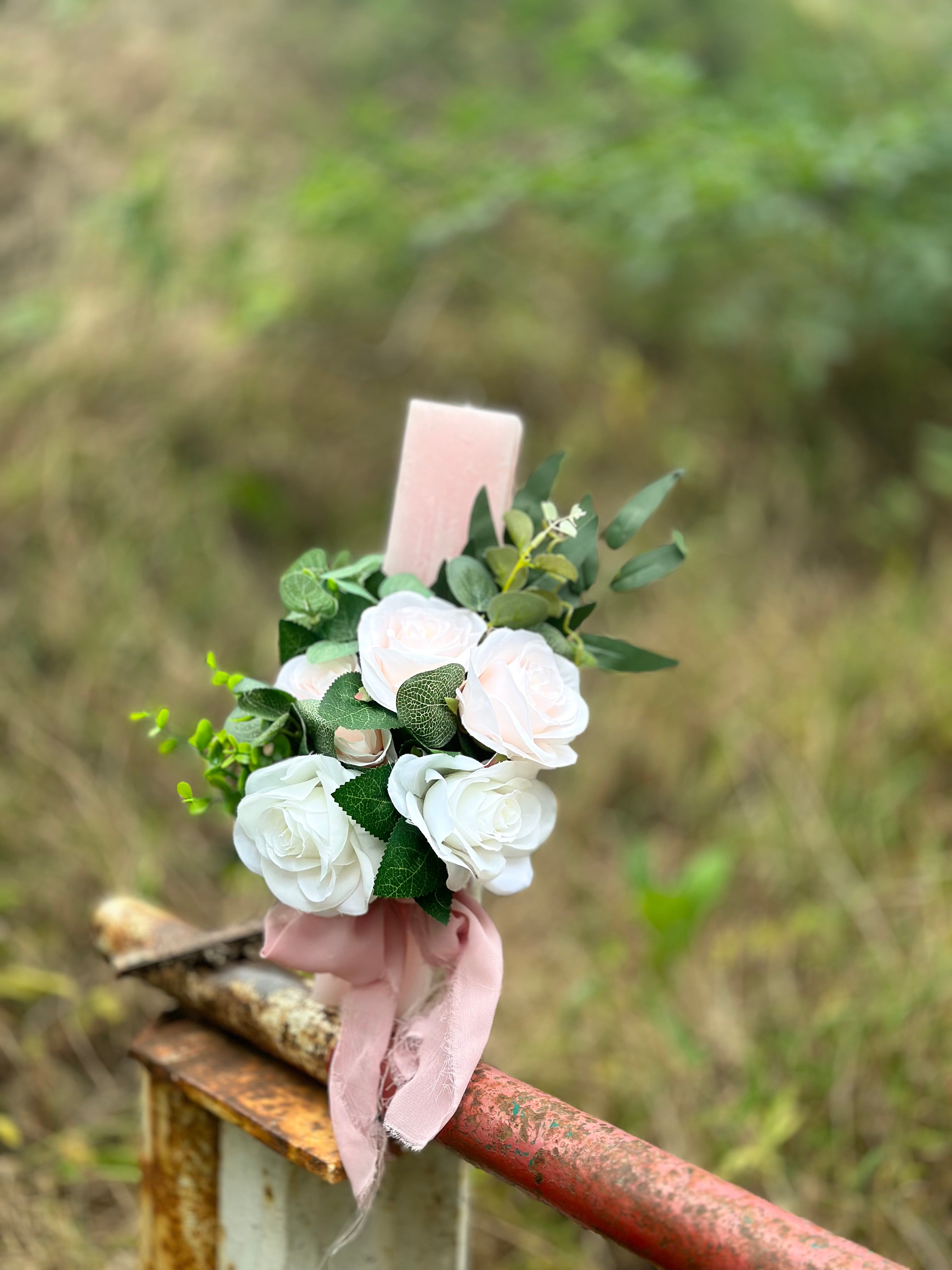 Lumanare patrata Dusty Pink