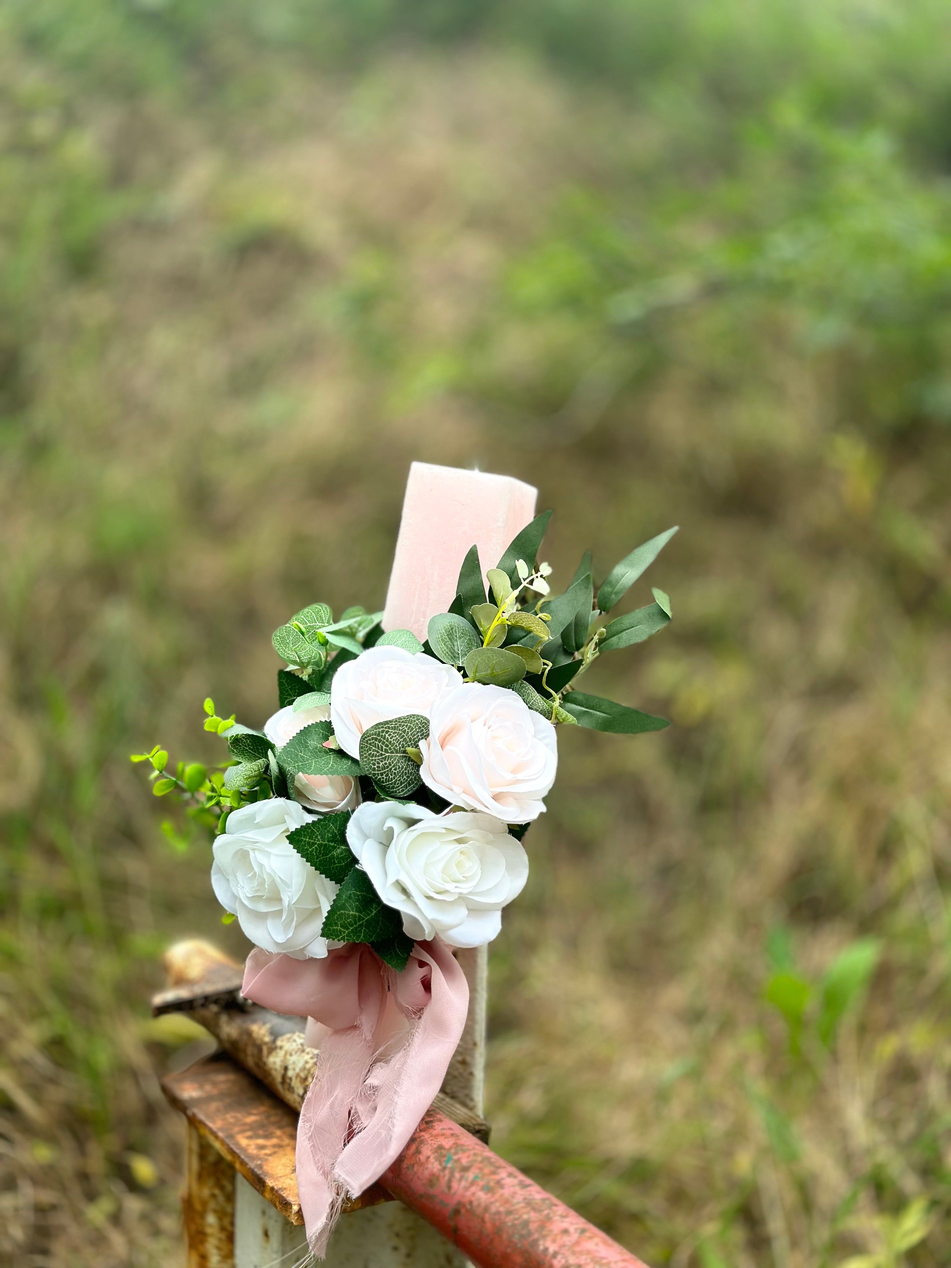 Lumanare patrata Dusty Pink