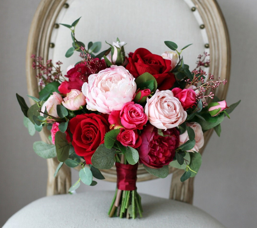 Buchet nasa Rosu Bordeaux